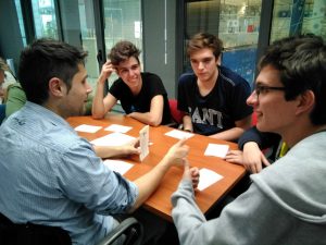 students during a decide game
